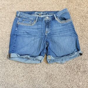 Eddie Bauer Women's Classic Blue Jean Shorts Sz 14